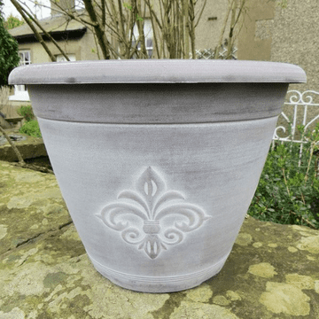 Eco Planter - 10" Fleur De Lys Planter - Chocolate - 25.5cn