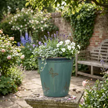 Eco Planter - Aqua Butterfly Planter  - Recycled Plastic  Planter -  40cm