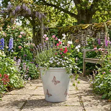 Eco Planter - Grey Butterfly Planter - Recycled Plastic Planter - 40cm