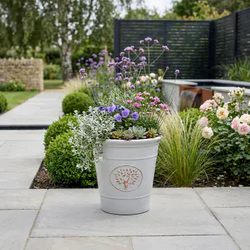 Eco Planter Grey - Tree of Life - Recycled Plastic Planter - 30cm
