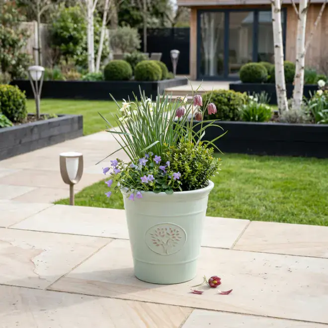 Eco Planter Mint Green - Tree of Life  - Recycled Plastic  Planter -  30cm.