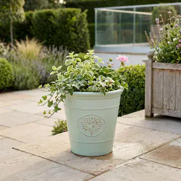 Eco Planter - Mint Green Tree of Life  - Recycled Plastic  Planter -  40cm