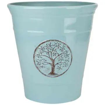 Eco Planter - New Blue Tree of Life  - Recycled Plastic  Planter -   30cm