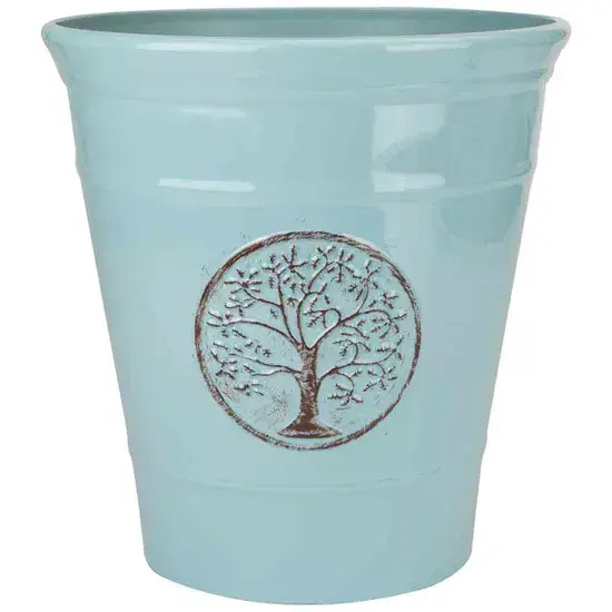 Eco Planter - Blue Tree of Life - Recycled Plastic Planter - 30cm.