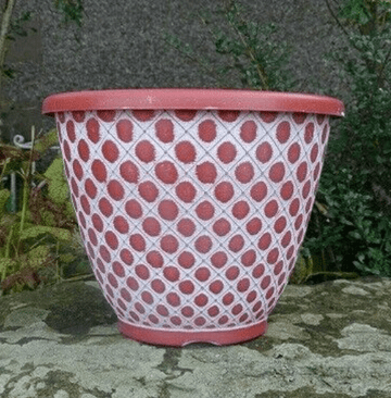 Eco Planter - Terracotta & White Bell Quilt Pot - 28cm