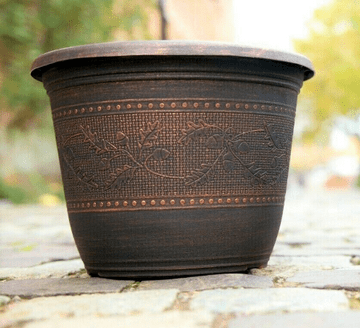 Eco Pot - Recycled Plastic - Acorn Planter - Warm Copper 25cm