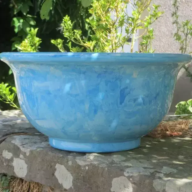 Eco  Garden Glazed Planter  Bowl/Mini Pond - Pale Blue - 40cm.