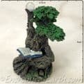 Enchanted Forest -  Green Tree man Miniature - with Staff reading a  book.