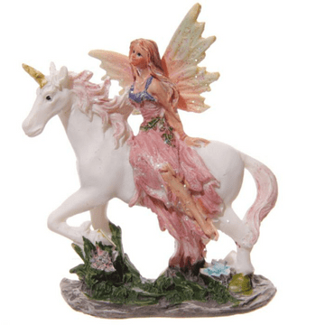 Enchanted Garden Fairy Riding a Unicorn - Pink