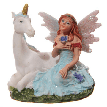 Enchanted Garden Fairy with Unicorn - Blue