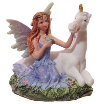 Enchanted Garden Fairy with Unicorn -Purple