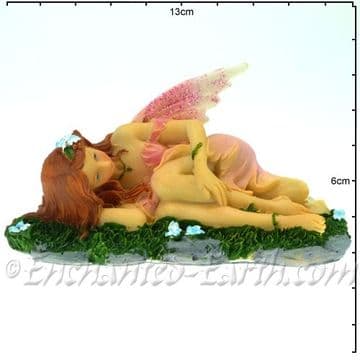 Extra Large Floral Fairy - Lying in the garden fairy - Pink dress