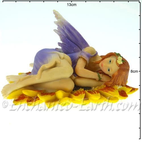 Extra Large  Floral  Fairy - Lying in the Sunflowers fairy - Purple dress.