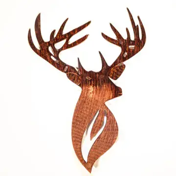 Fair Trade - Gold Stag  wall plaque - 100% Recycled Metal