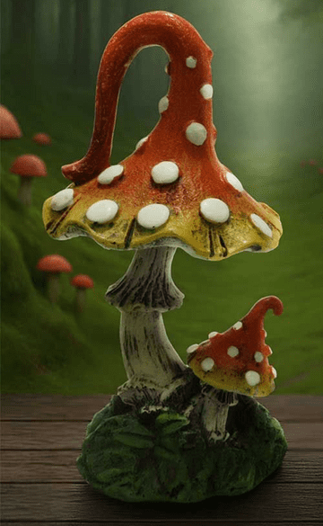 Fairy Garden Large Mushroom- Orange Woodland Whimsies - 12.5cm