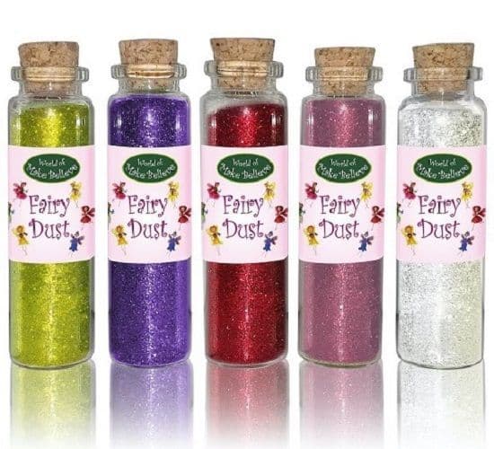 Fairy Kingdom- Large Glass Bottle of Fairy Glitter Dust - 8cm.