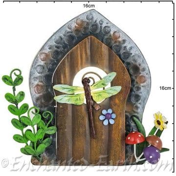 Fairy Kingdom Opening Metal Fairy Door - Dragonfly Window