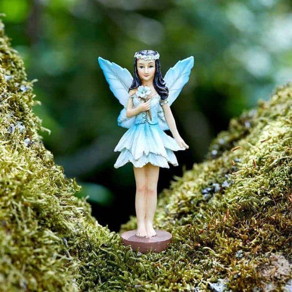 Fantasy Forest Fairy - For-get-me-not - 10cm Tall (with Magnetic base).