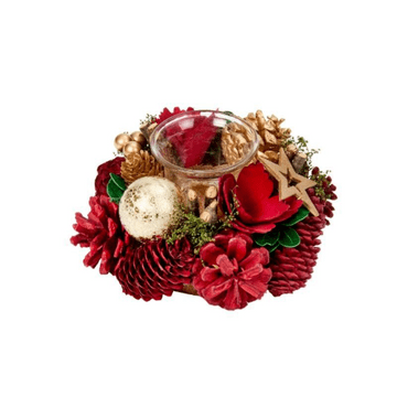 Festive Fir Christmas Candle Holder - 15cm