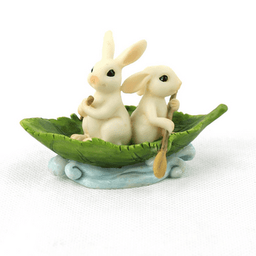 Fiddlehead Fairy Garden Bunny's in a Leaf boat
