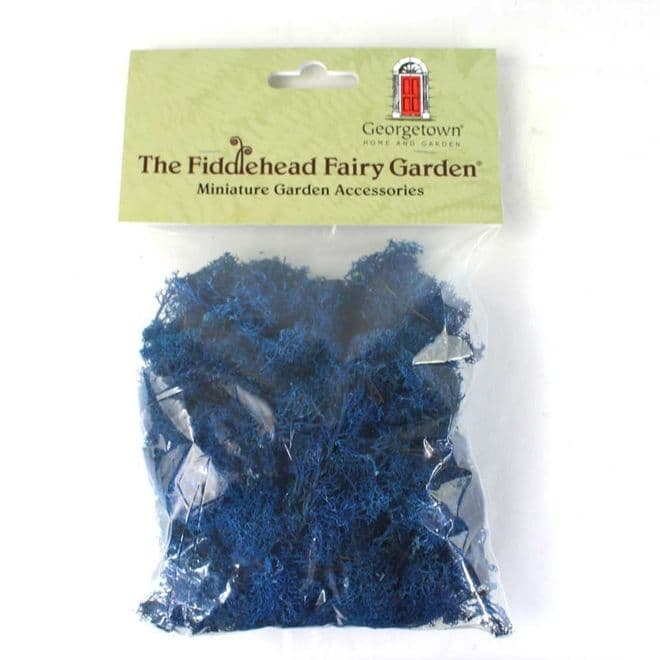 Fiddlehead =Natural Fresh Dyed Reindeer Moss - Marine Blue