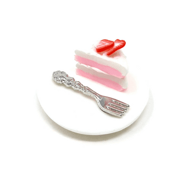 Fiddlehead - Slice of Strawberry Cake with plate & fork