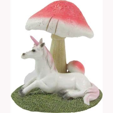 Fidlehead Magical Fairy Unicorn under a Toadstool
