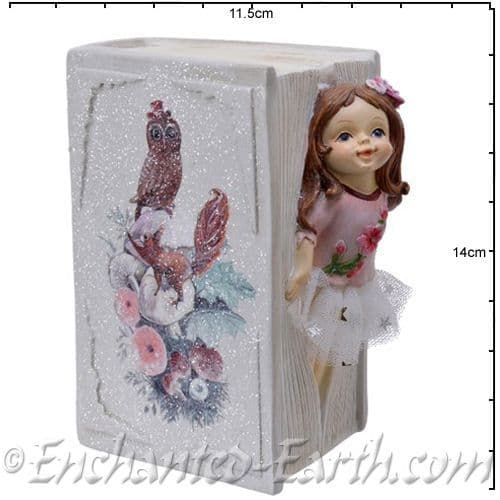 Christmas Flower Fairy Bank- Rose in a book - 13.5cm.