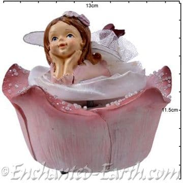 Flower Fairy Musical Box - Pink Rose - 14cm