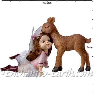 Flower Fairy - Rose with Deer - 15cm