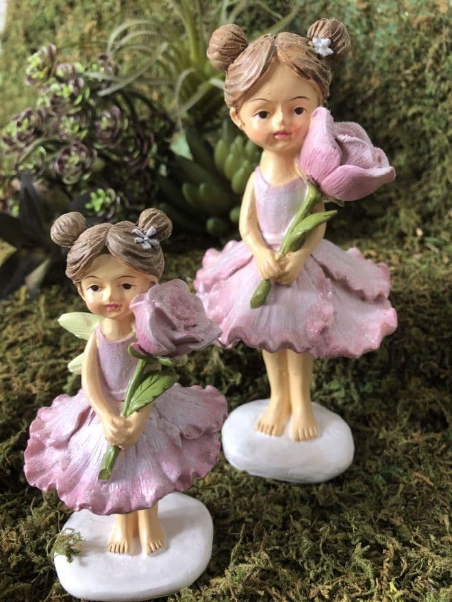Flower Fairy with Flower - Rose - Two sizes to choose from.