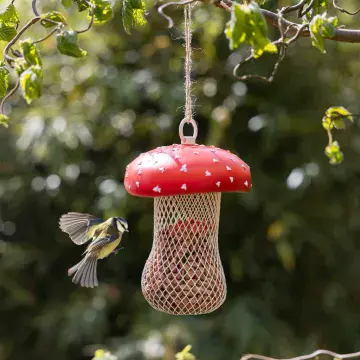 Fly Agarric Mushroom Bird Feeder for Peanuts 17cm