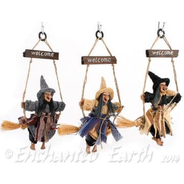 Flying Witch With Welcome Sign