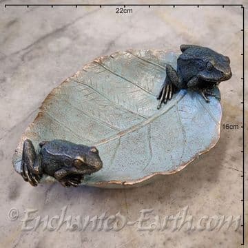 Frog Trinket Dish - Bronze Effect - 20cm
