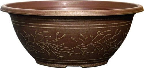 Garden of Eden - Olive Vine Bowl Planter -  Brushed Antique Bronze.
