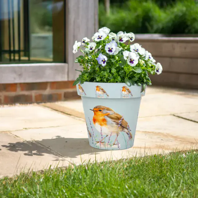 Garden Robin Eco Planter - 100% Recycled Plastic - 30cm.