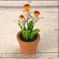 Gardeners World Handmade Miniatures - Orchids  in a Terracotta Pot - 4cm.