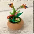 Gardeners World Handmade Miniatures - Strelitzia & mixed Tropical Plant s in a Terracotta Pot - 5cm.