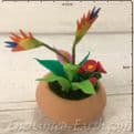 Gardeners World Handmade Miniatures - Strelitzia & mixed Tropical Plant s in a Terracotta Pot - 5cm.