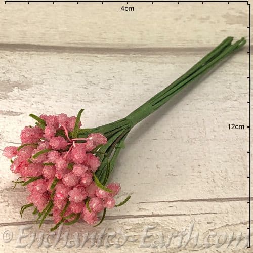 Gardeners World Miniature Flowers - Bunch of 12 Pink Flowers - 10cm.