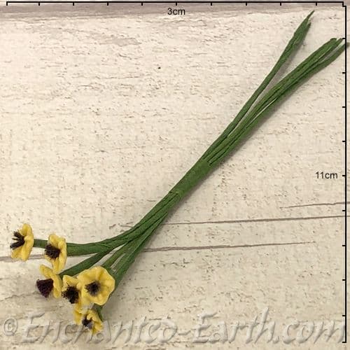 Gardeners World Miniature Flowers - Bunch of 6 Yellow Flowers - 10cm,