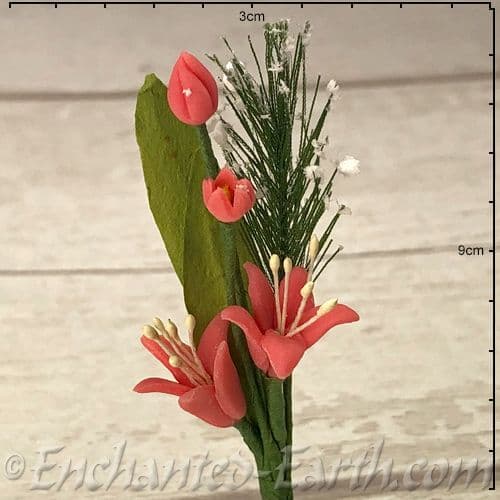 Gardeners World Miniature Flowers - Pink Lilies - 9cm.