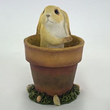 Gardeners World Miniatures - Bunny in a Flower Pot - 10cm