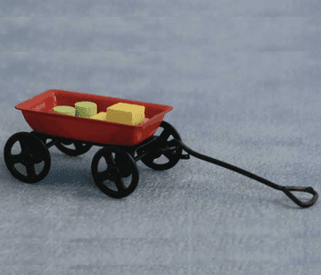 Gardeners World Miniatures - Child's Cart with Blocks