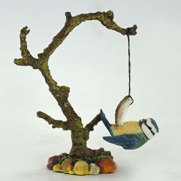 Gardeners World Miniatures - Garden Bird Feeder - Blue Tit on the coconut - 10cm