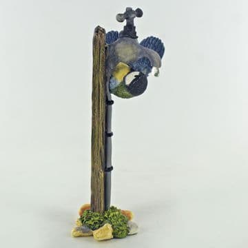 Gardeners World Miniatures - Rustic Garden Tap with Great Tit - 10.5cm