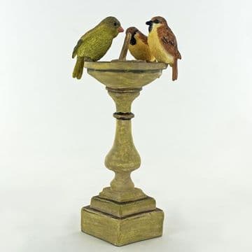 Gardeners World Miniatures- Rustic Sundial with 3 Garden Birds - 11cm
