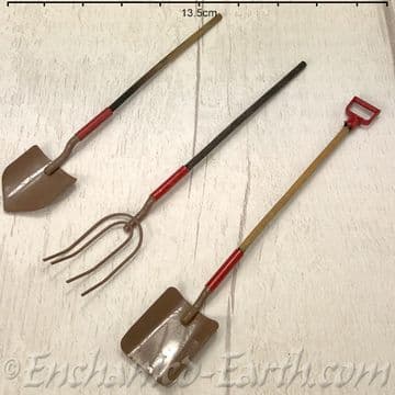Gardeners World - Set of 3 - Miniature Garden Tool Set - Spade, Fork & Shovel - 12.5cm