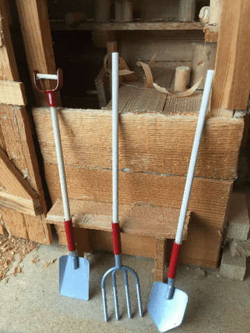 Gardeners World - Set of 3 - Wooden Miniature Garden Tool Set - Spade, Fork & Shovel - 11cm