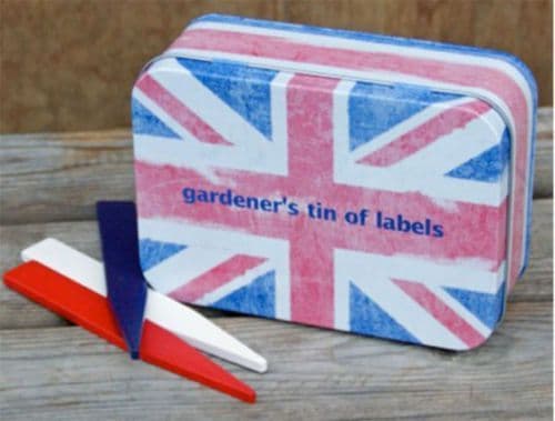 Gardner's Tin Of Labels - 43 mixed plant labels.